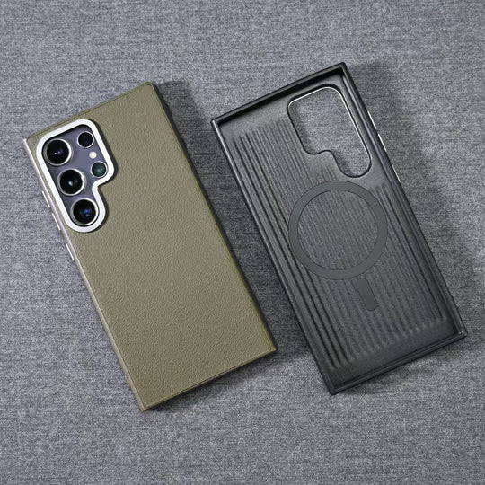 Original Samsung Leather Case with Metal Ring - Hot Case.