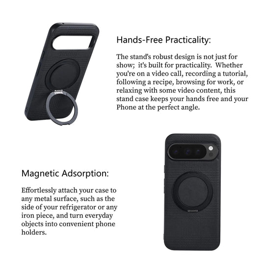 Prestige Weave Texture MagSafe Kickstand Case: Stylish Protection & Convenient Stand