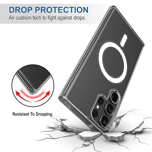 Magnetic Lock Shockproof Phone Bumper Back Case Cover For S24 Ultra.