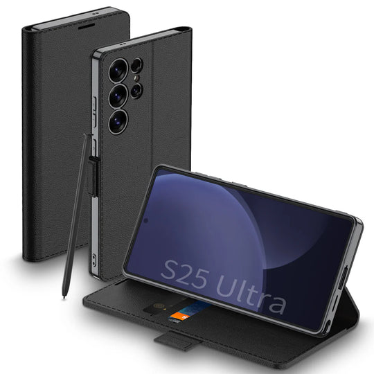 Elegant Leather Flip Case with Magnetic Closure for Samsung