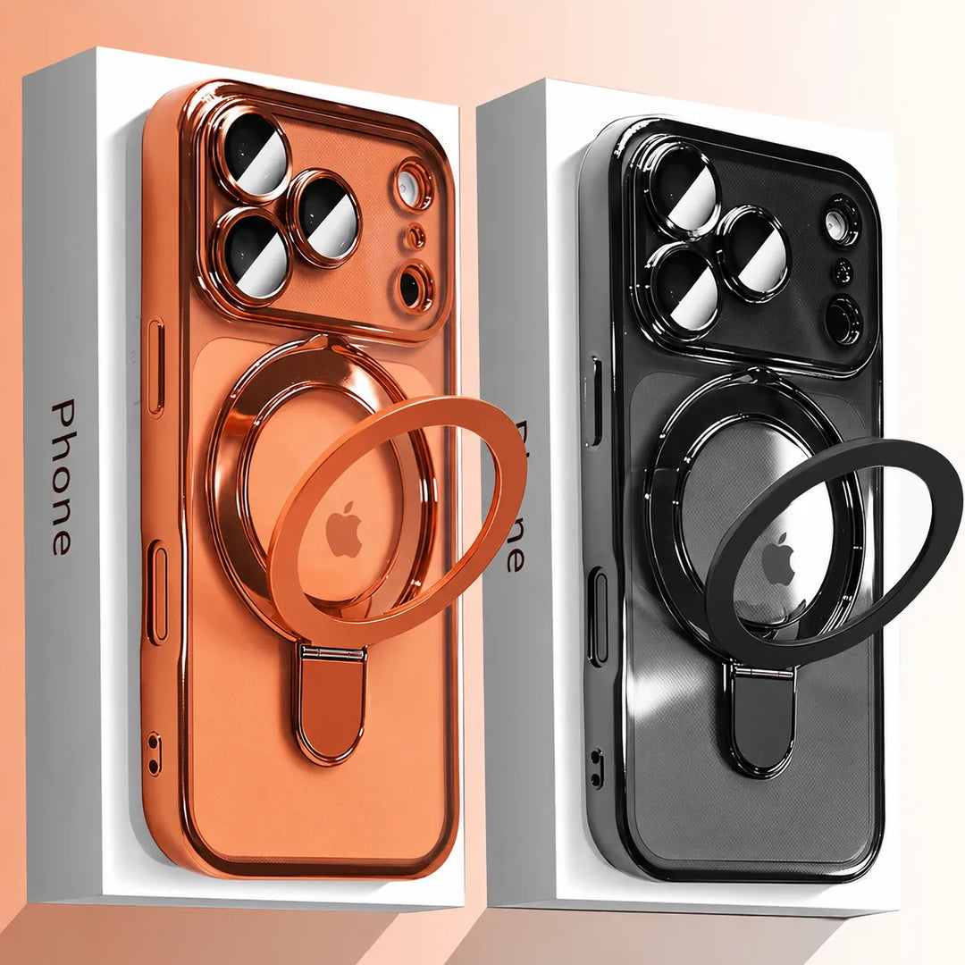 Electroplated Transparent Folding Stand Case