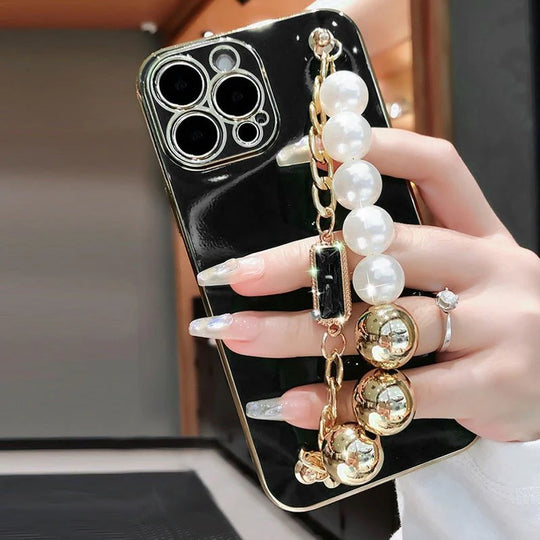 Stylish iPhone Case with Pearl Bracelet