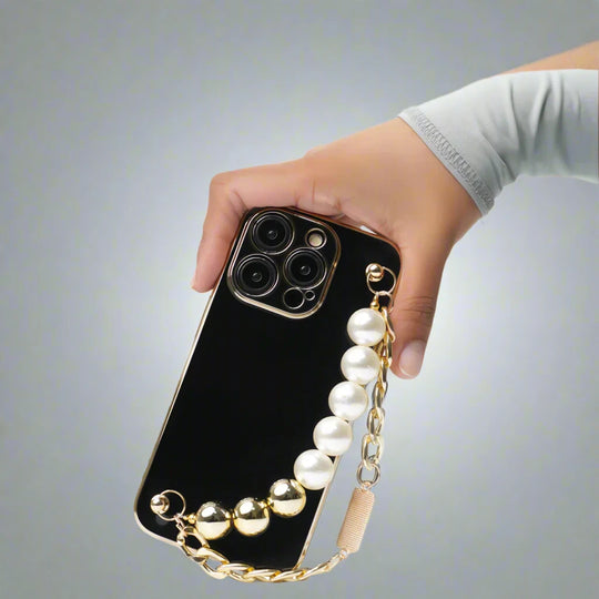 Stylish iPhone Case with Pearl Bracelet