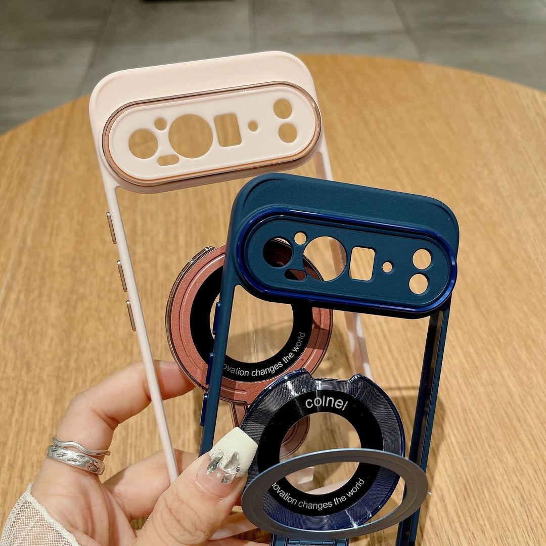 Clear Case with Rotating Ring Stand Feature