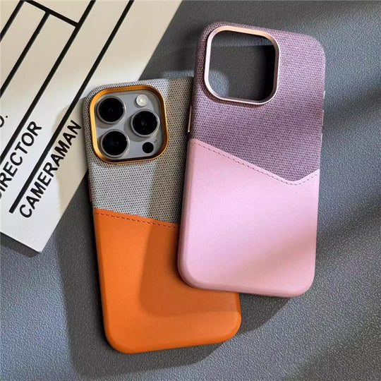 iPhone 16 Series Stylish Dual Tone Case with Card Holder