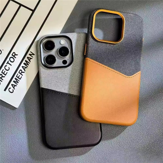 iPhone 16 Series Stylish Dual Tone Case with Card Holder