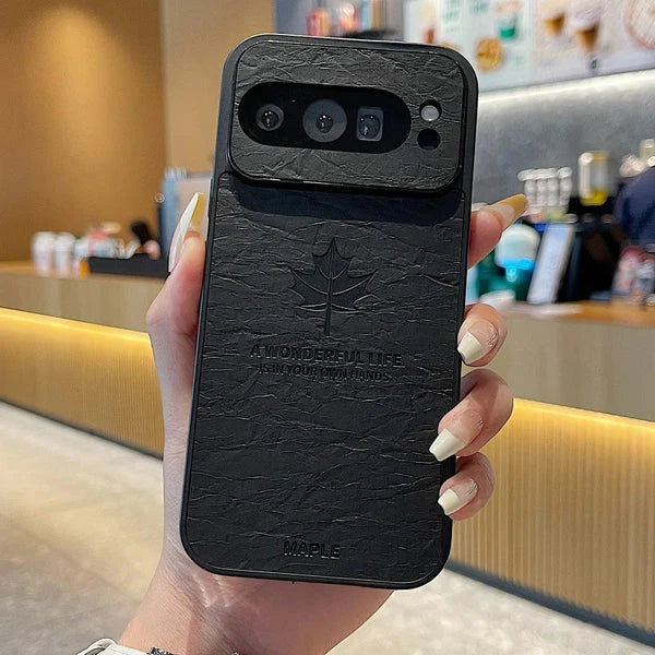 Retro Maple Leaf Embossed Case for a Unique Look