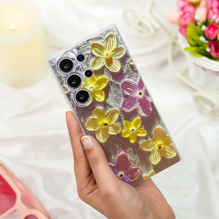 Purple Flower Art Samsung Case
