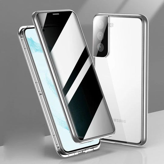 Dual Privacy Glass Metal Bumper Case for Samsung - ⚡Super Selling.