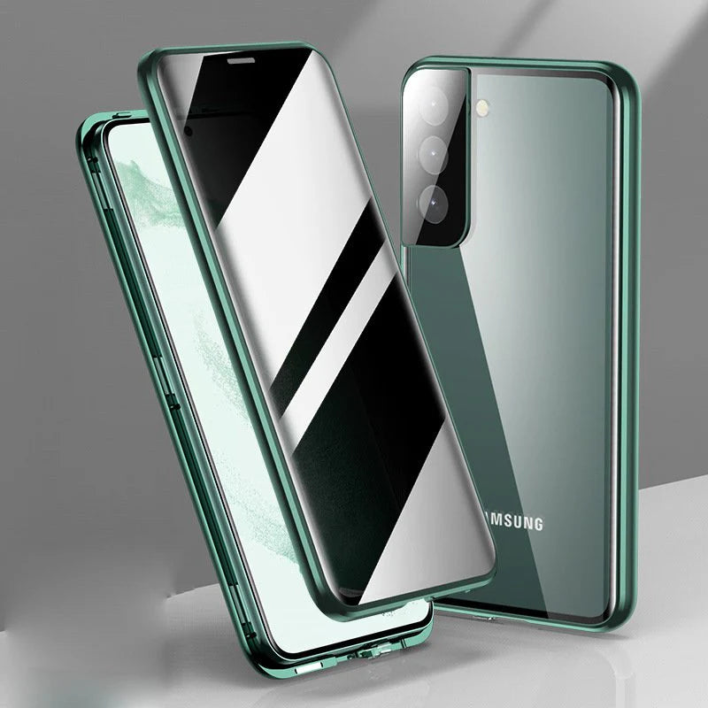 Dual Privacy Glass Metal Bumper Case for Samsung - ⚡Super Selling.