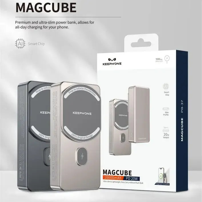 Keephone Magnetic Power Bank – 5000mAh Cube