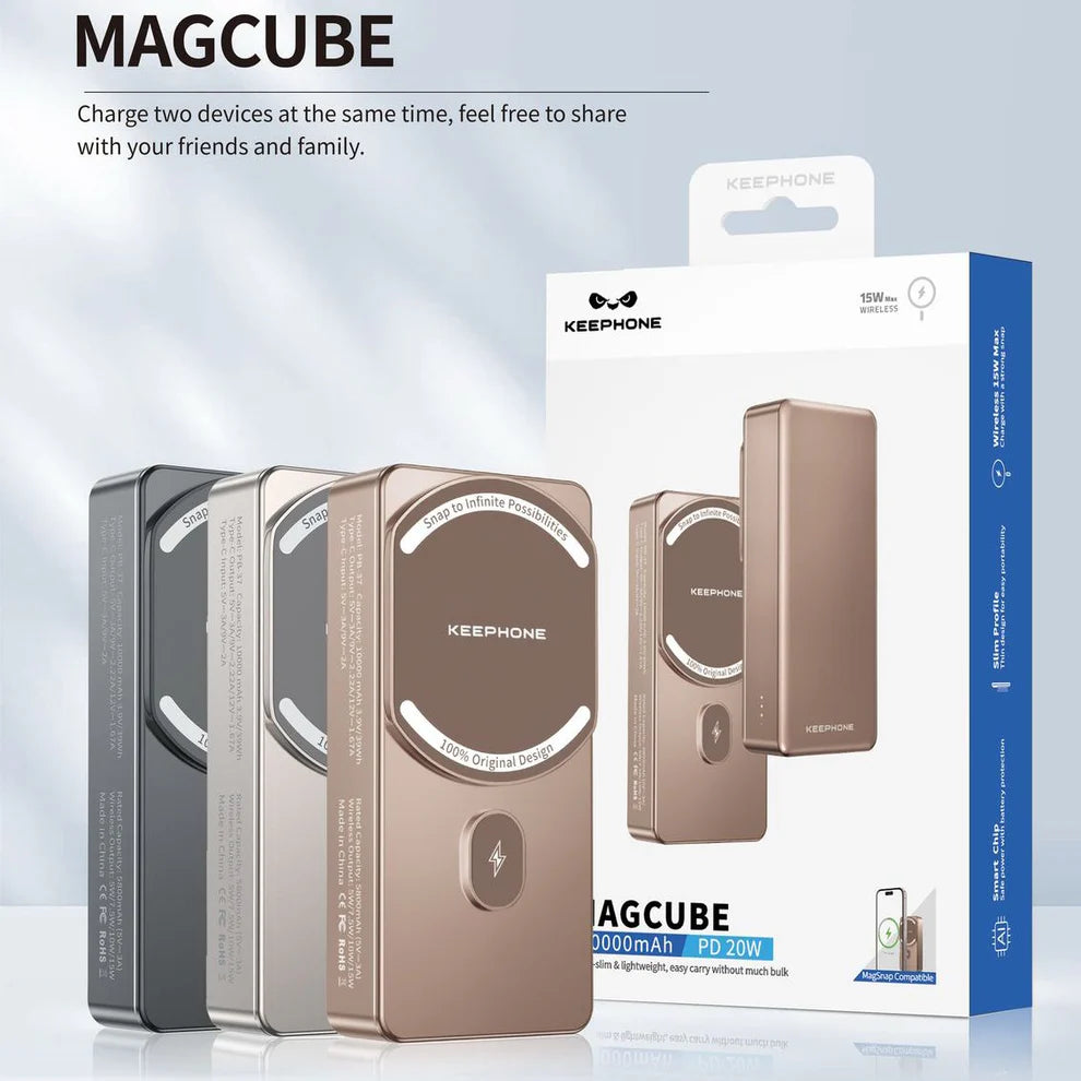 Keephone Magnetic Power Bank – 5000mAh Cube