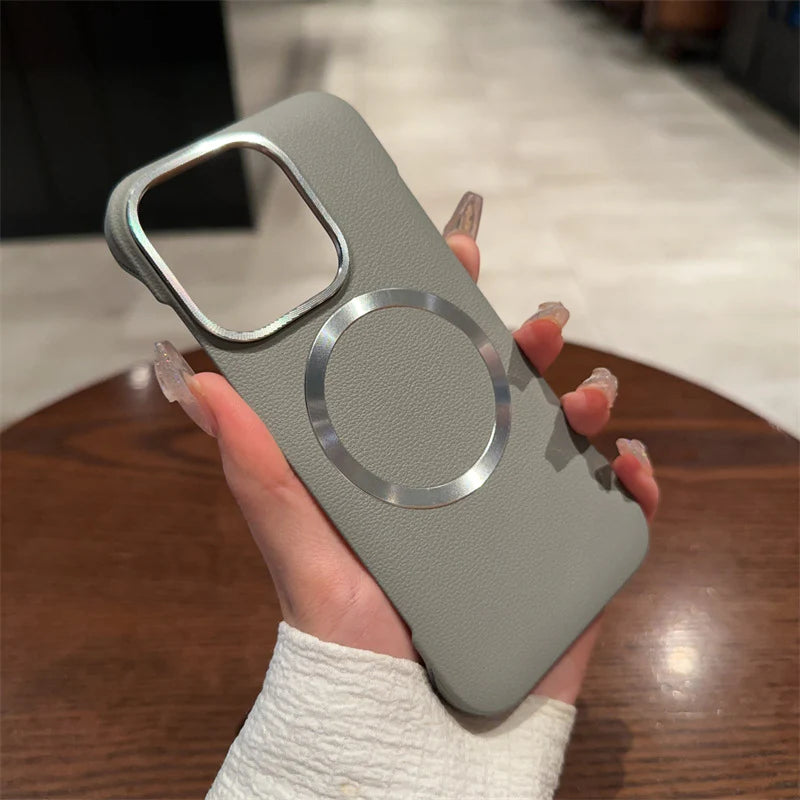 Elegant Leather iPhone Case | MagSafe Ring Stand
