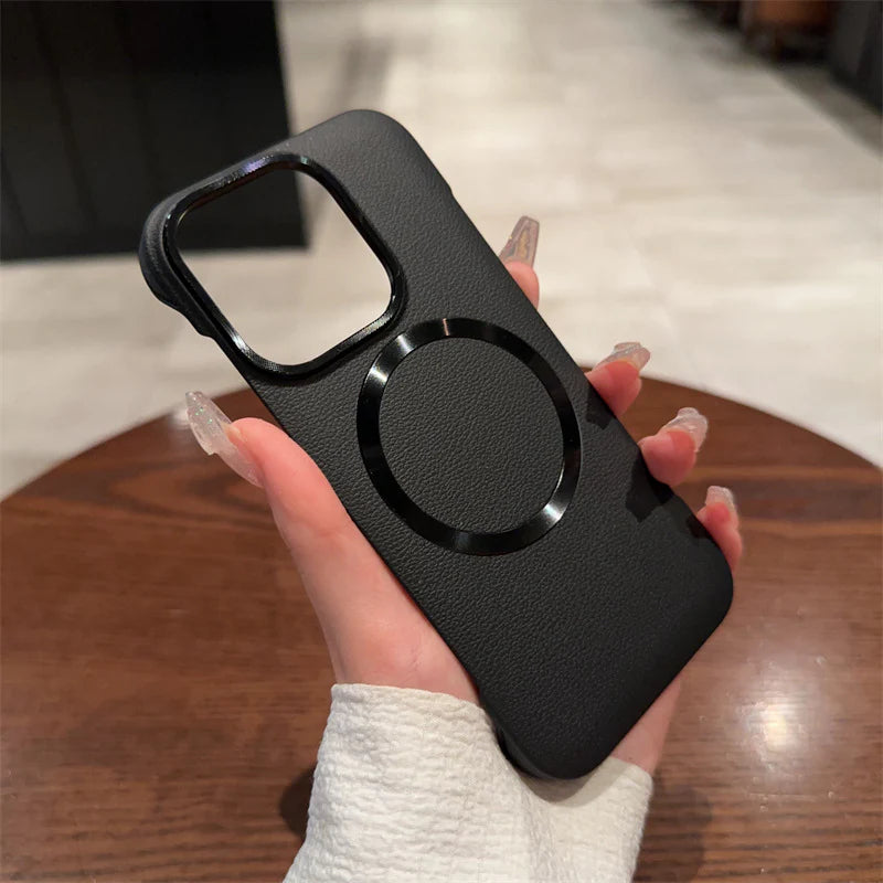 Elegant Leather iPhone Case | MagSafe Ring Stand