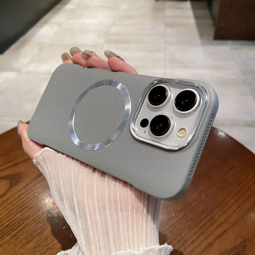 Elegant Leather iPhone Case | MagSafe Ring Stand