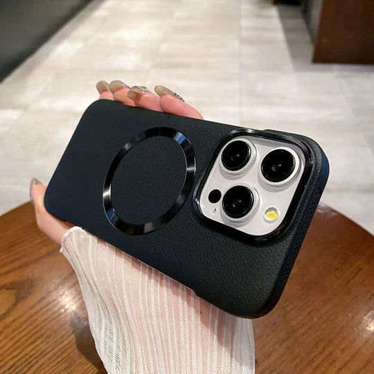 Elegant Leather iPhone Case | MagSafe Ring Stand