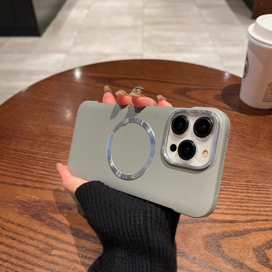 Elegant Leather iPhone Case | MagSafe Ring Stand