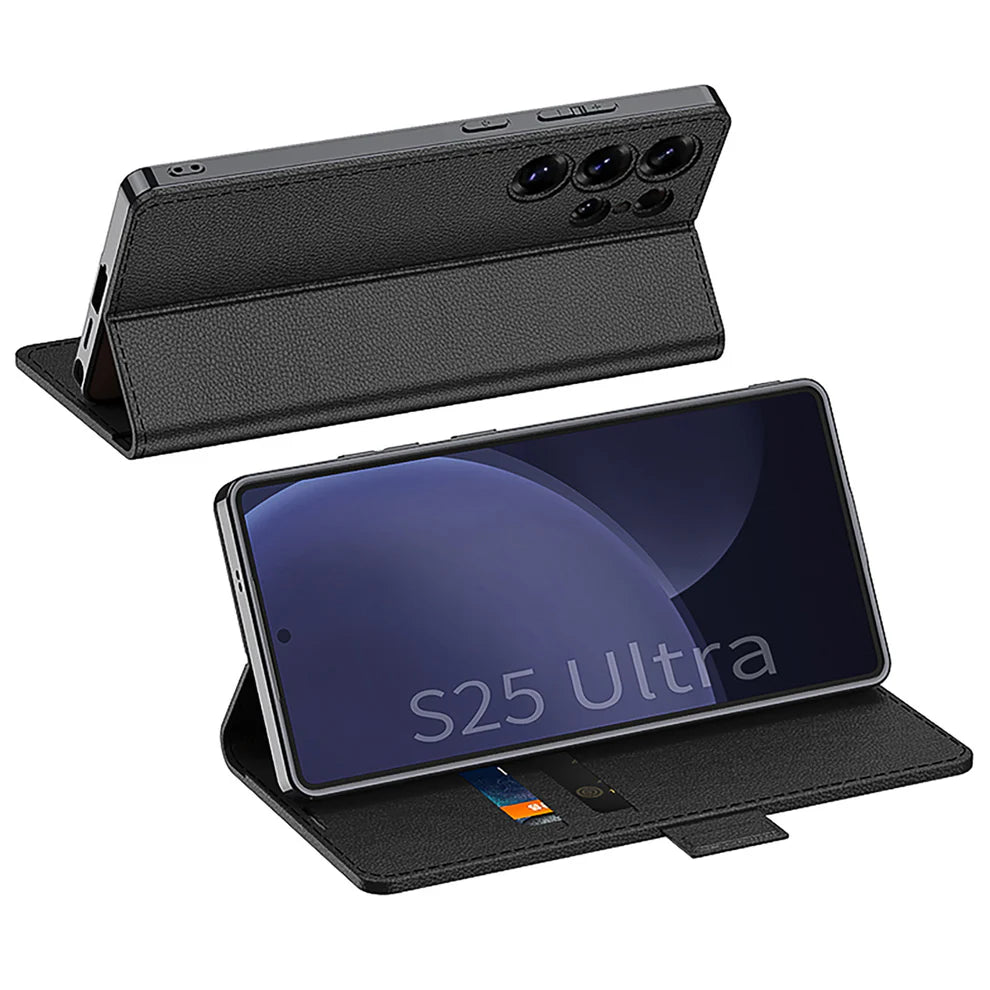 Elegant Leather Flip Case with Magnetic Closure for Samsung