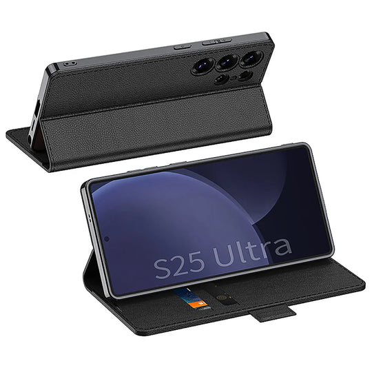 Elegant Leather Flip Case with Magnetic Closure for Samsung