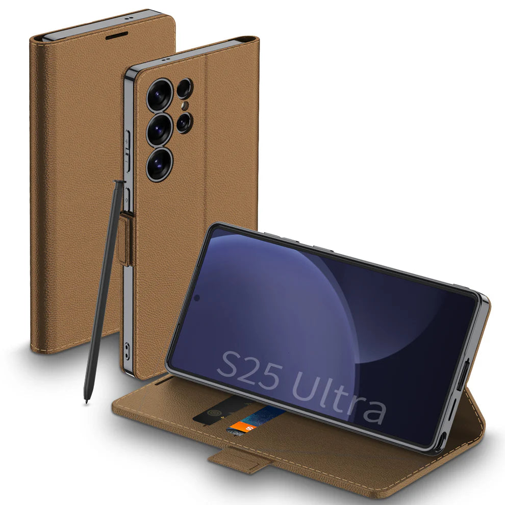 Elegant Leather Flip Case with Magnetic Closure for Samsung