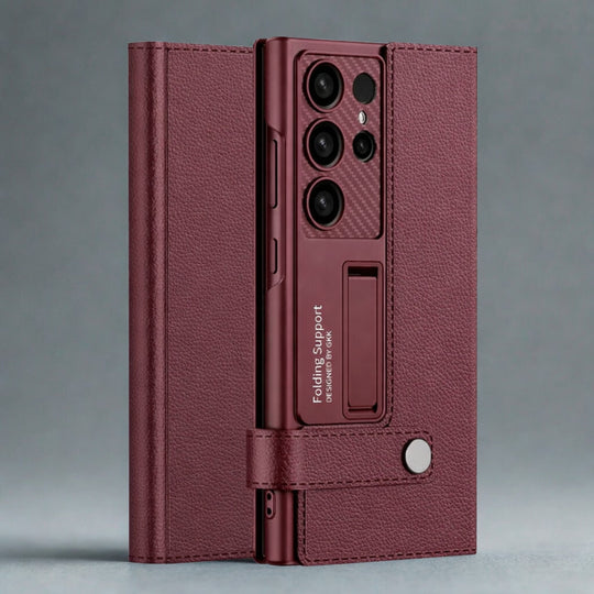 Magnetic Folding Bracket Case maroon