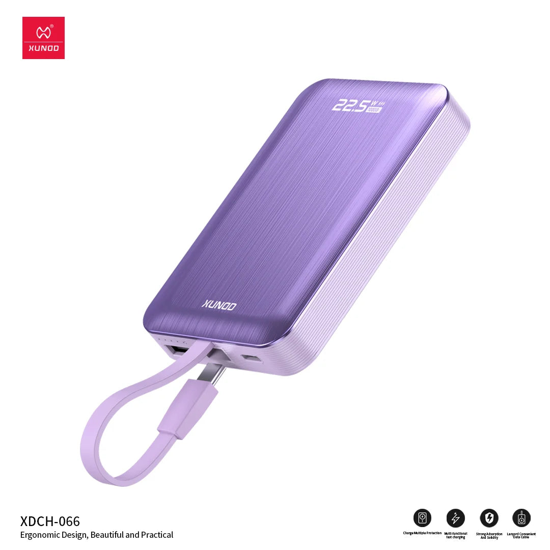 10,000mAh Wireless Power Bank with Cable - XUNDD