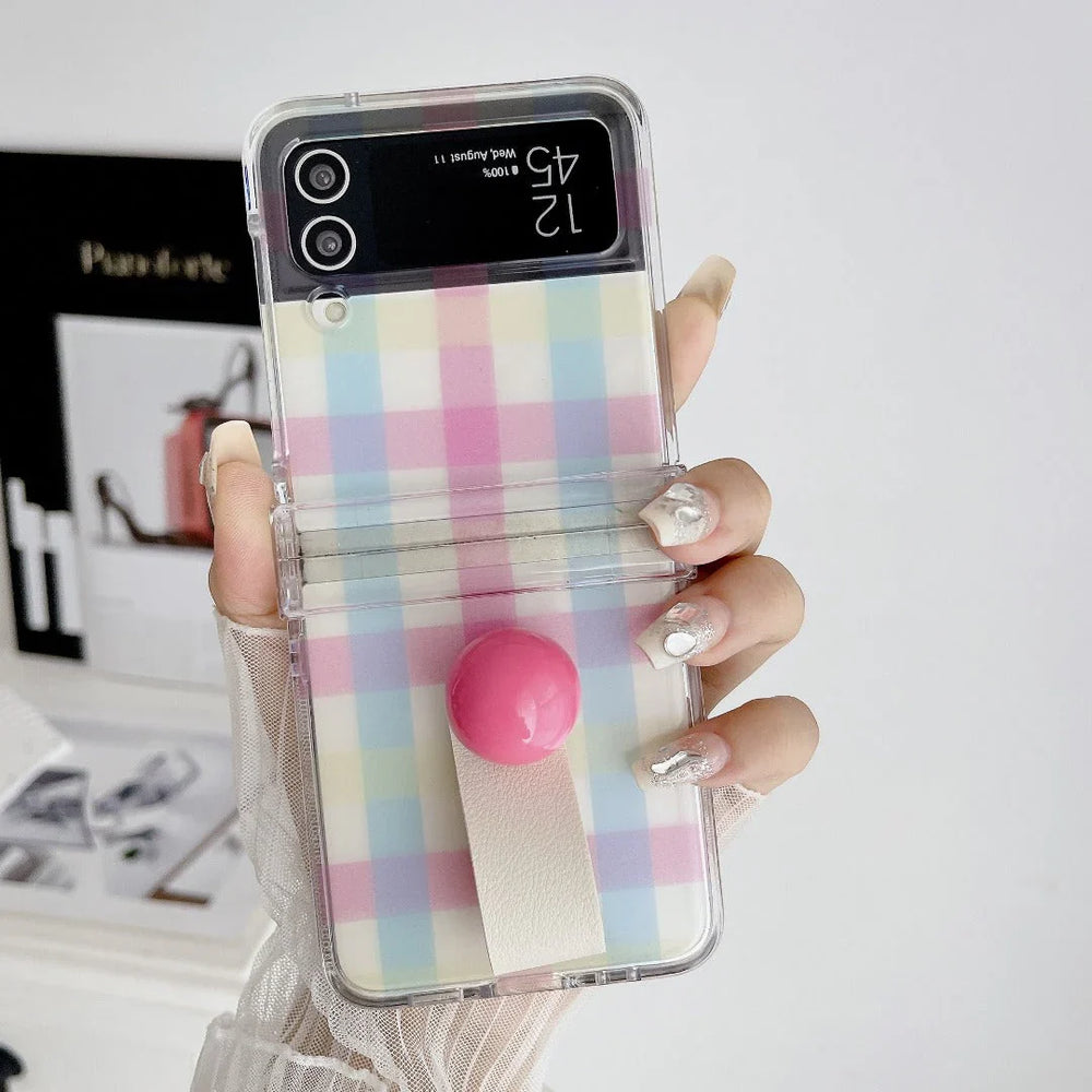 Stylish Plaid Ring Grip Case For Samsung galaxy.