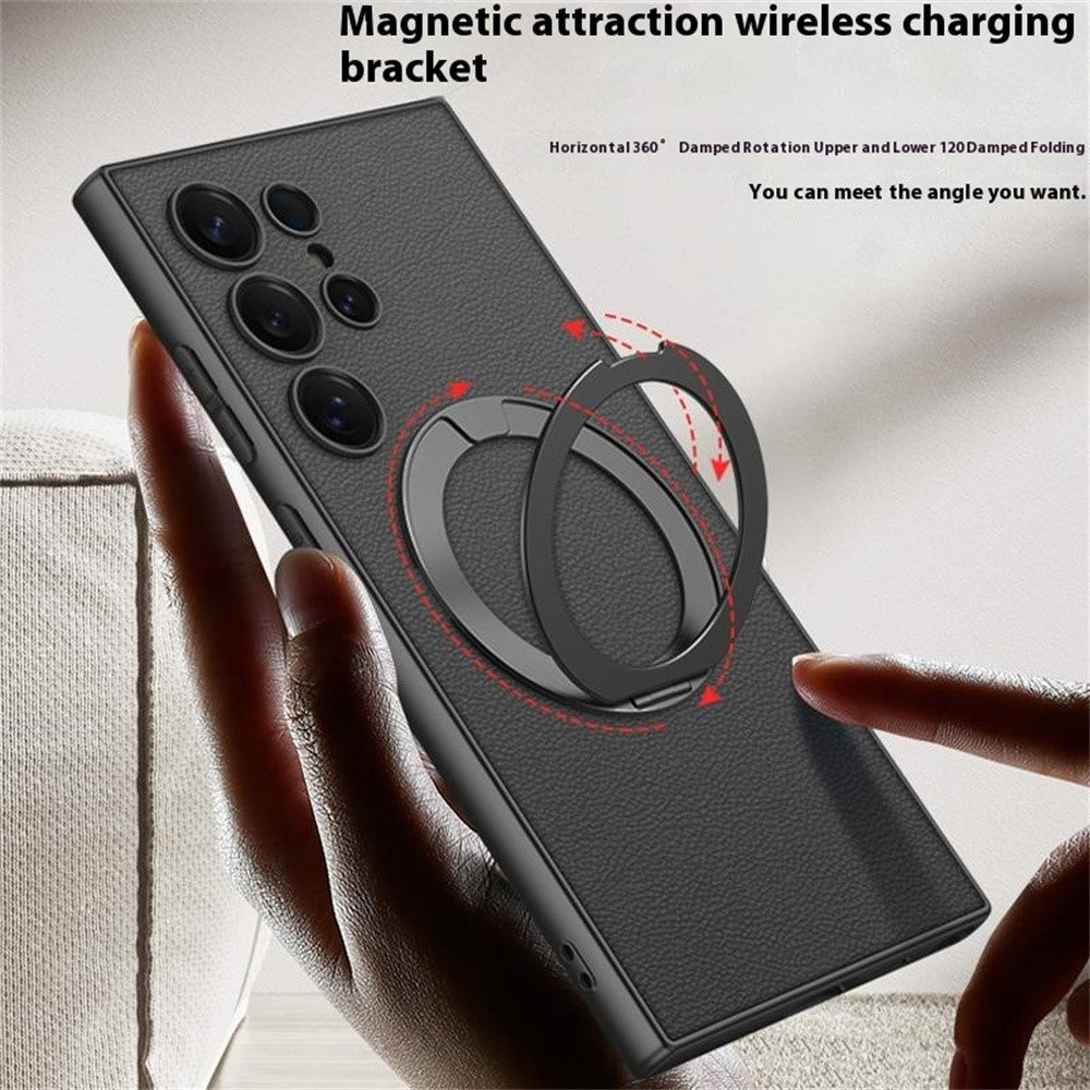 Premium Rotatable 360° Alloy Bracket Magnetic Charging Case.