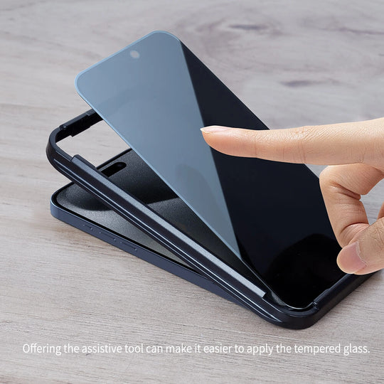 Full Coverage Tempered Glass for iPhone 15 Pro.