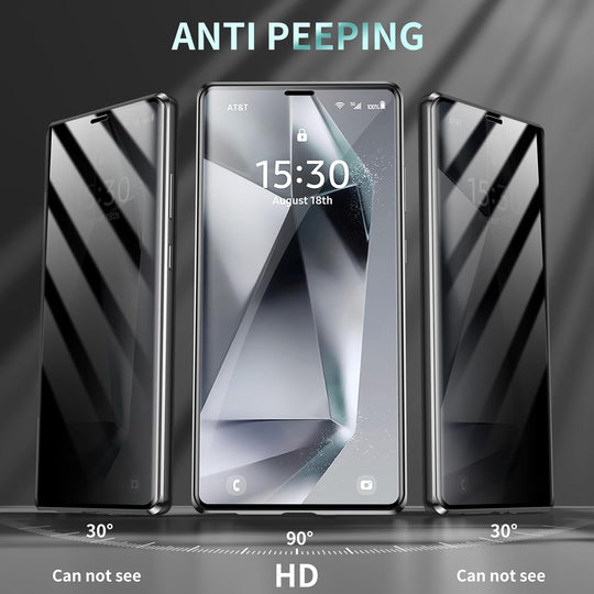 Dual Privacy Glass Metal Bumper Case for Samsung - ⚡Super Selling.