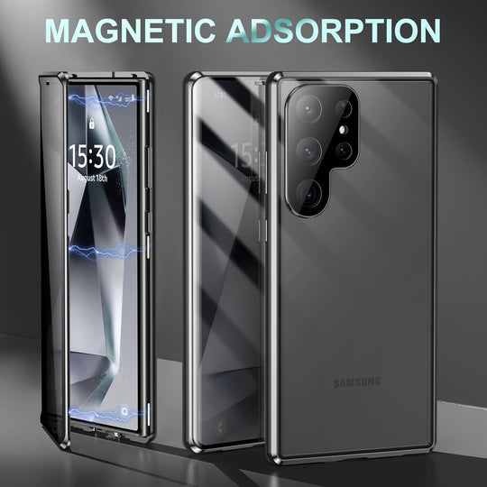 Dual Privacy Glass Metal Bumper Case for Samsung - ⚡Super Selling.