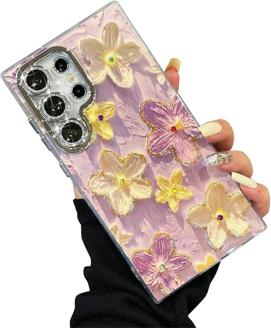 Purple Flower Art Samsung Case
