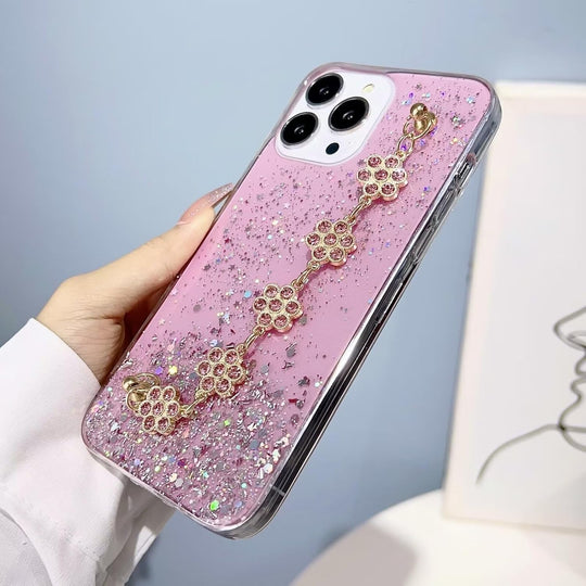 Transparent glitter iPhone case design