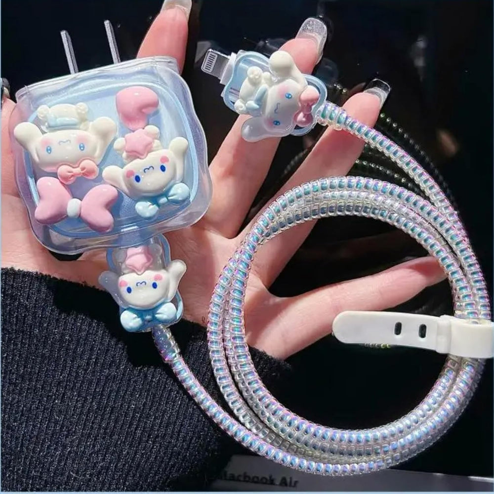 Cartoon Soft Case for iPhone Charger Covers Cable