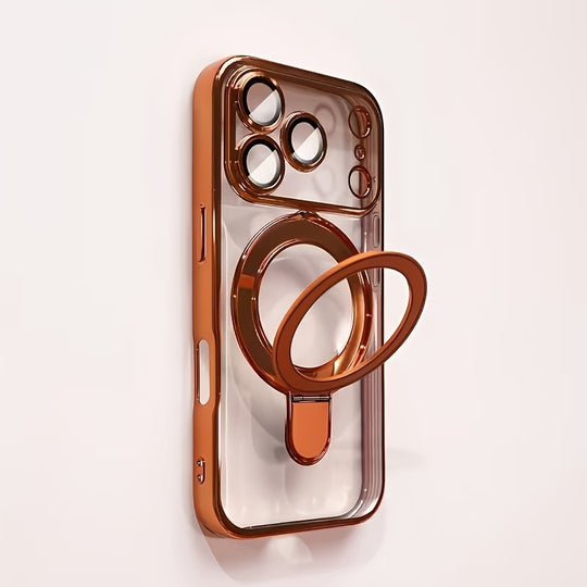 Electroplated Transparent Folding Stand Case