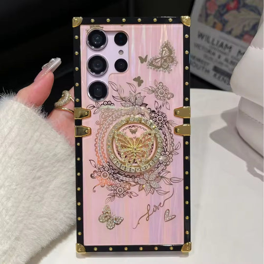 ORRY Elegant Rhinestone Butterfly Ring Case for Girls