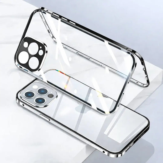 Dual-protection iPhone case with sleek metal frame
