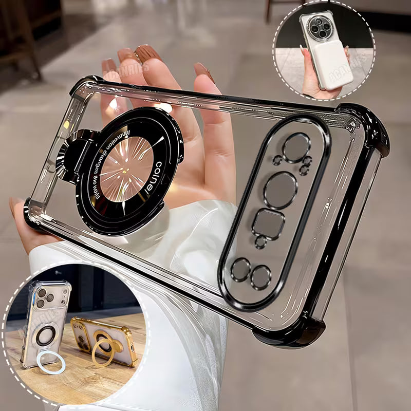 Crystal clear ring stand case for Google Pixel with transparent back