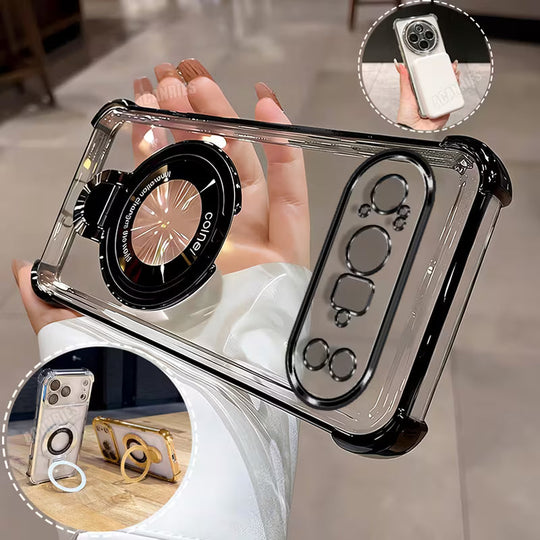 Crystal clear ring stand case for Google Pixel with transparent back