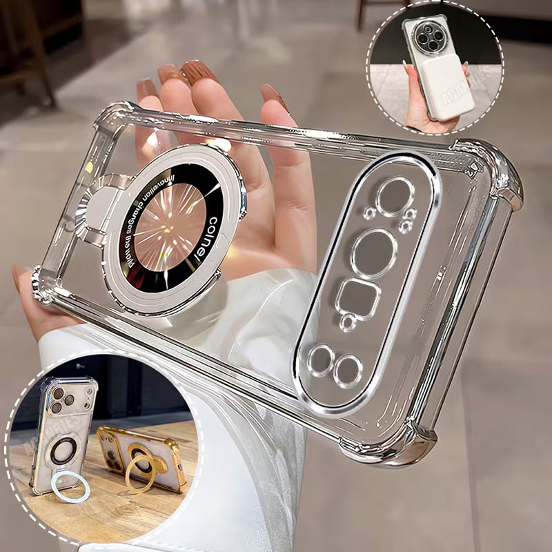 Google Pixel transparent phone case with 360 degree ring holder