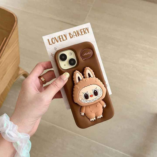Silicone Labubu Cartoon Style iPhone Case