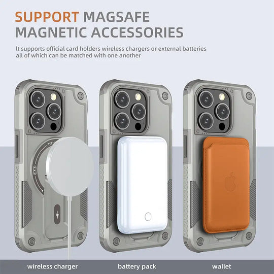 Heavy-Duty iPhone Cover with MagSafe charging, Built-in kickstand & Military-grade drop protection - iPhone.