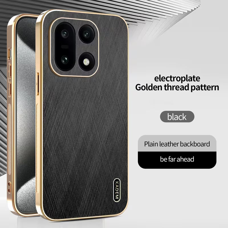 Electroplate Golden Thread Pattern Case -black