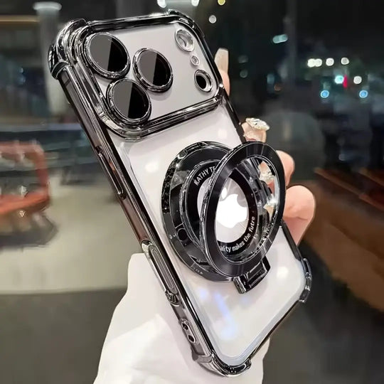 Electroplated Chrome CD Ring Stand Case - black