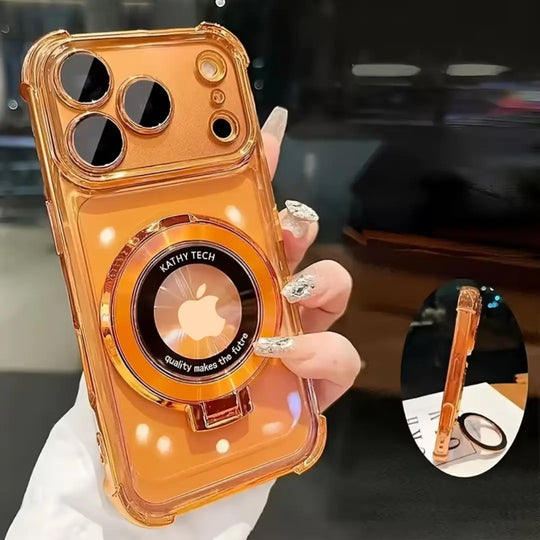 Electroplated Chrome CD Ring Stand Case - orange