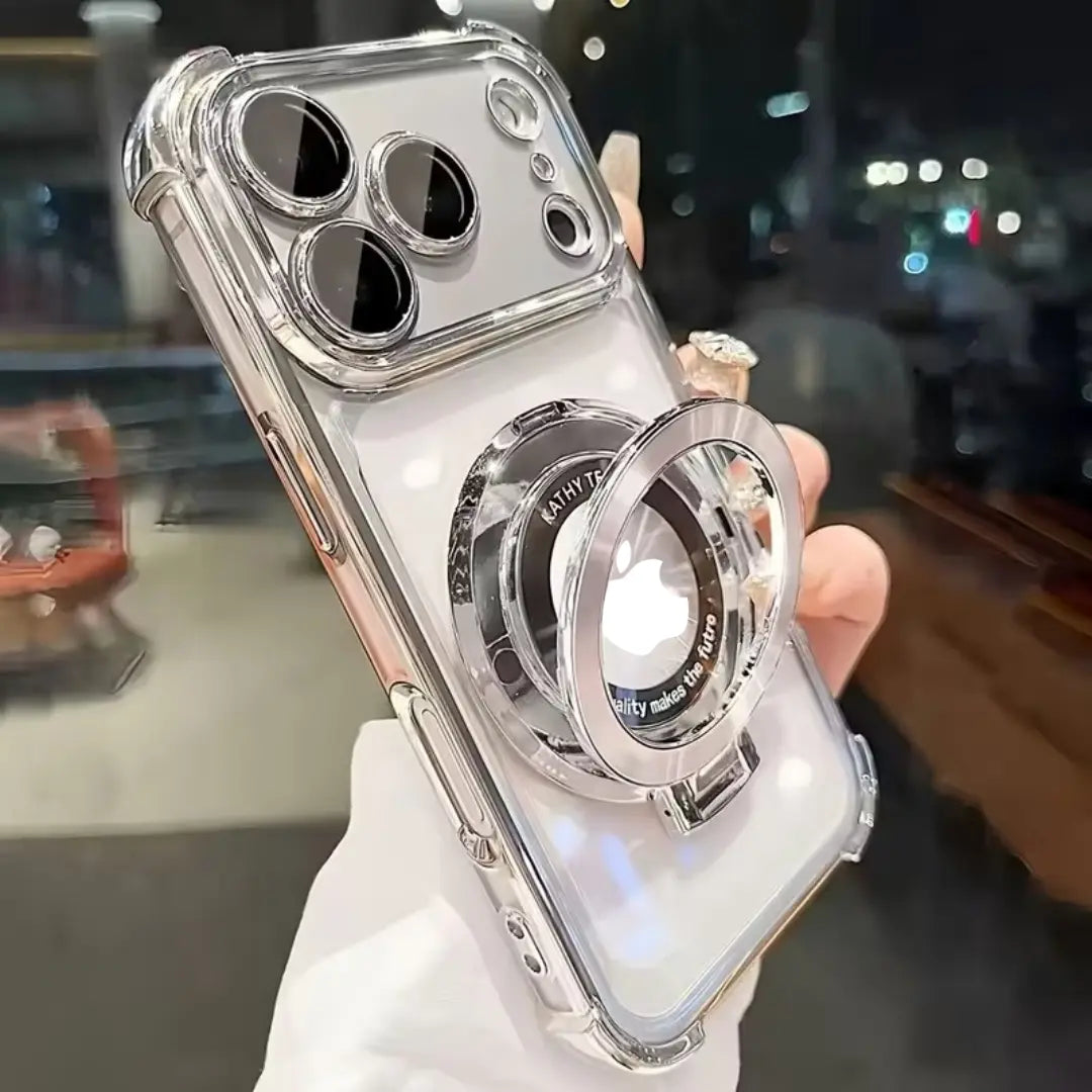 Electroplated Chrome CD Ring Stand Case - silver