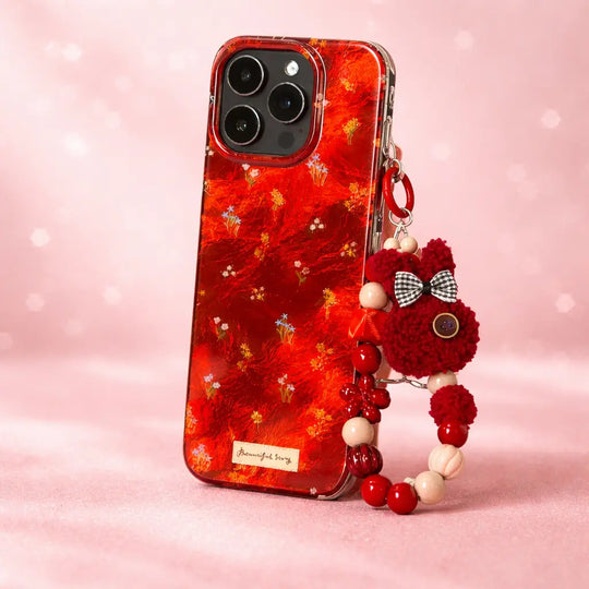Elegant Flower Phone Case with Pretty Charm