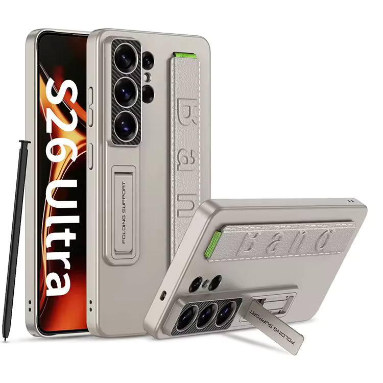 Galaxy S26 Ultra Foldable Wristband Stand Case gray