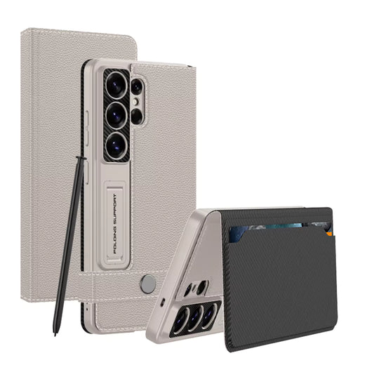 Galaxy S26 Ultra GKK Matte PU Leather Flip Cover desert