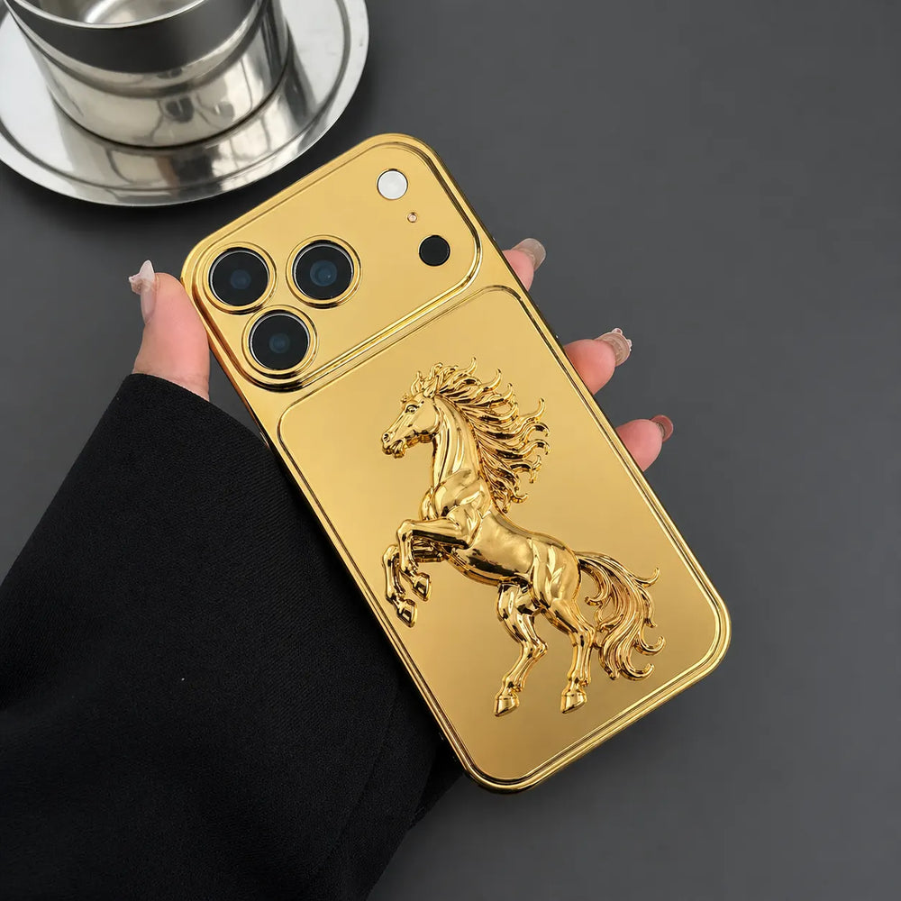 Cosmos Joy luxury golden horse iPhone cover

